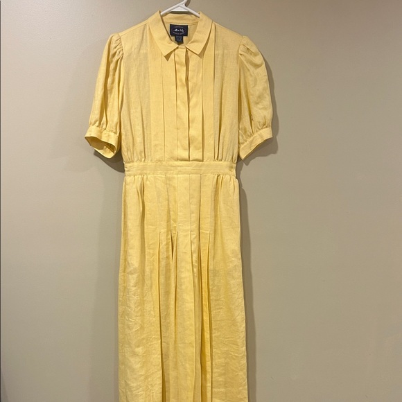 Talbots Dresses & Skirts - Vintage Allen Lolly yellow linen dress